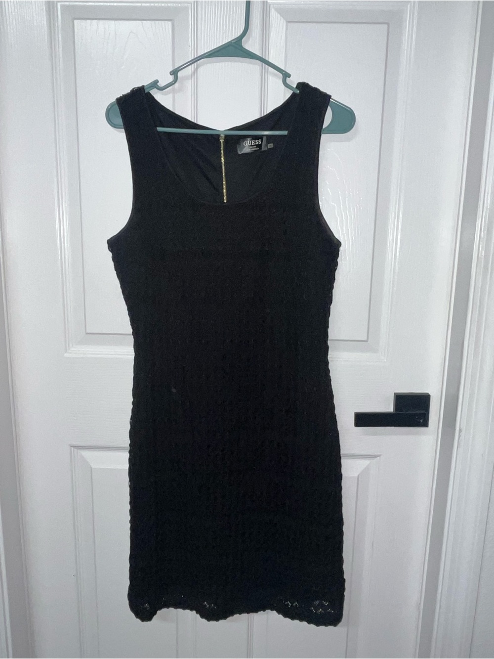 Guess Bodycon Black Dress women sleeveless knee length size 14